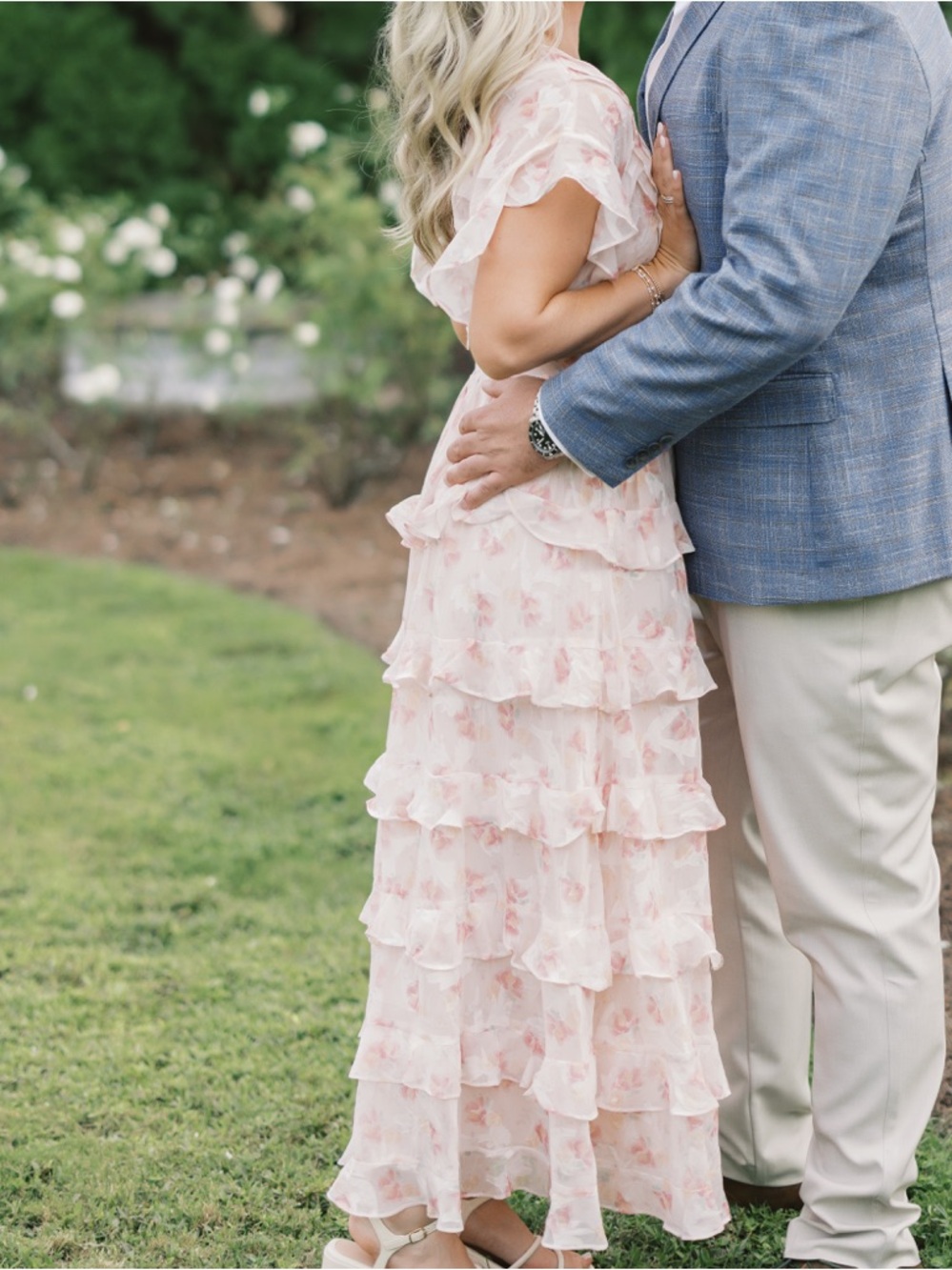 Romantic Pink Ruffle Maxi Dress